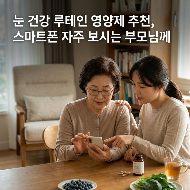 눈 건강 루테인 영양제 추천, 스마트폰 자주 보시는 부모님께