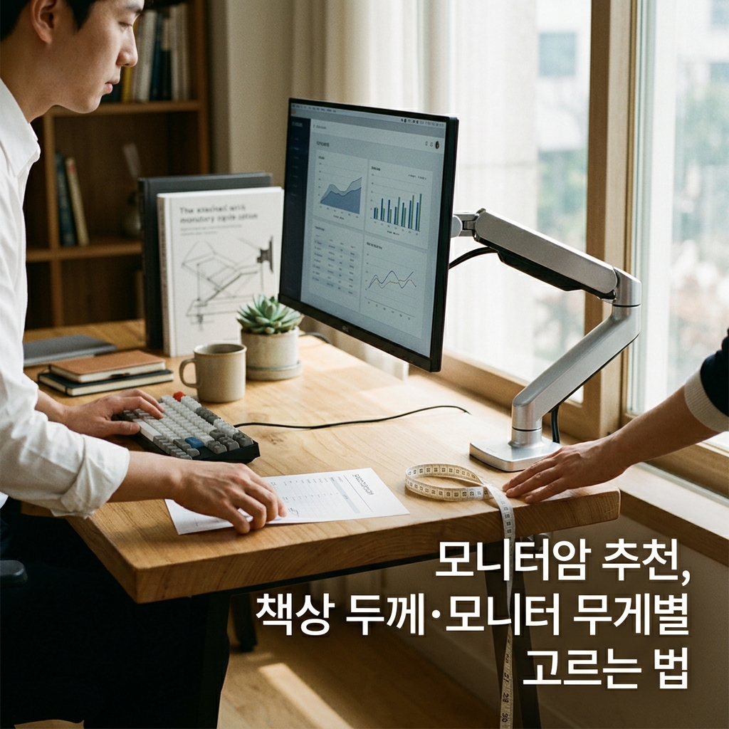 모니터암 추천, 책상 두께·모니터 무게별 고르는 법 제품 이미지