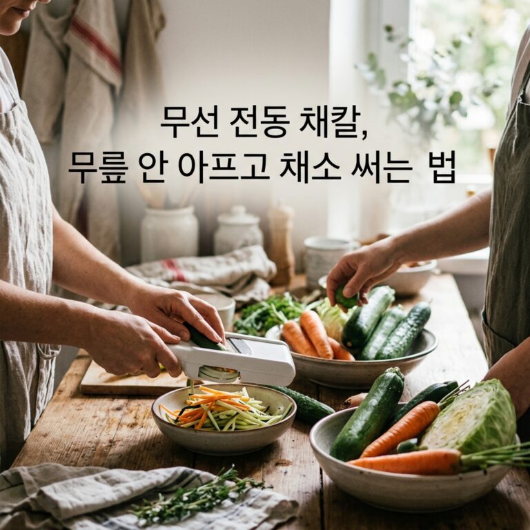 무선 전동 채칼, 무릎 안 아프고 채소 써는 법