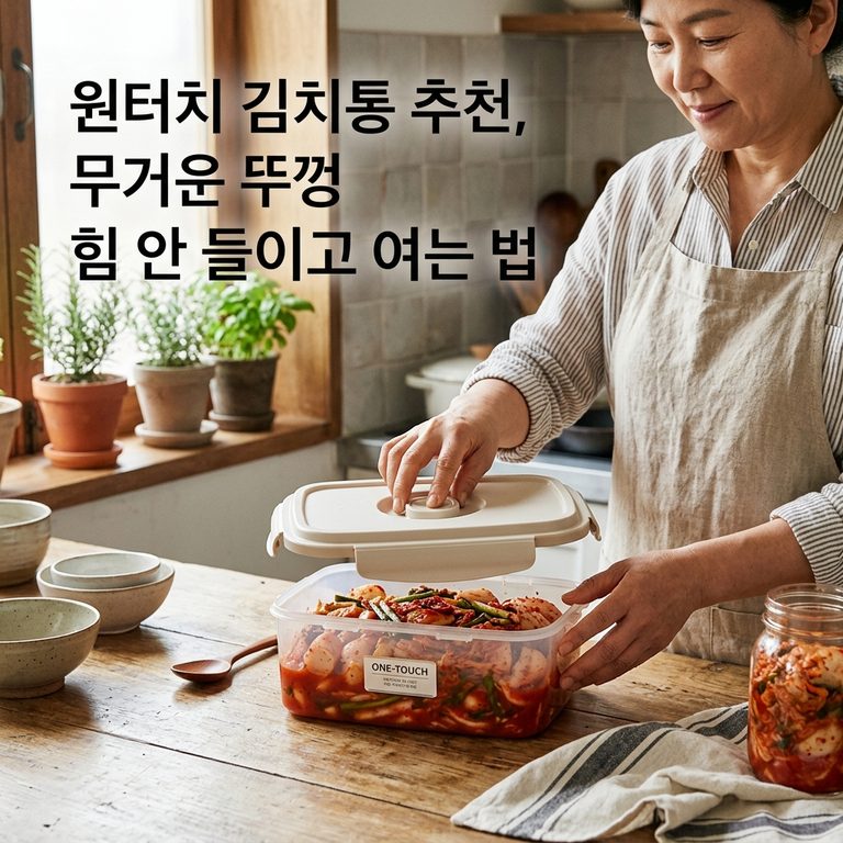 원터치 김치통 추천, 무거운 뚜껑 힘 안 들이고 여는 법