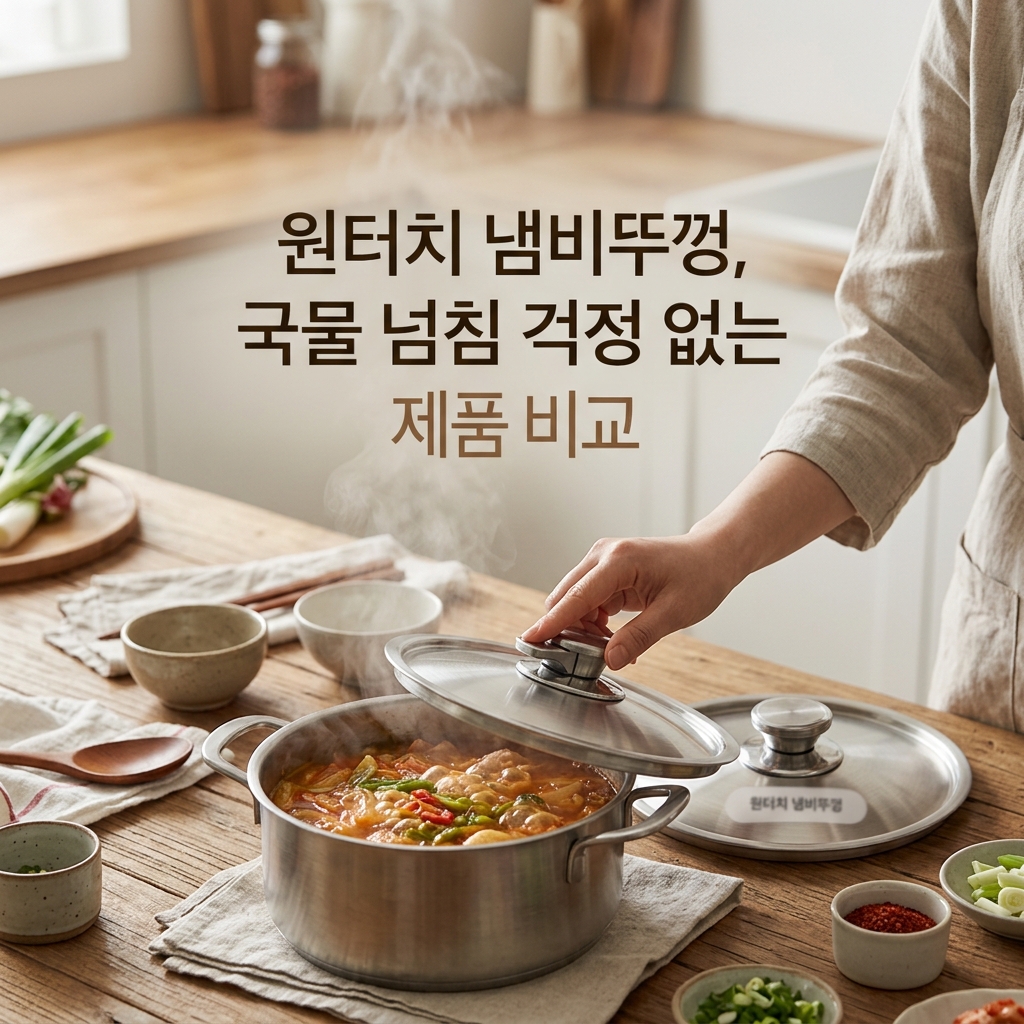  원터치 냄비뚜껑, 국물 넘침 걱정 없는 제품 비교 제품 이미지