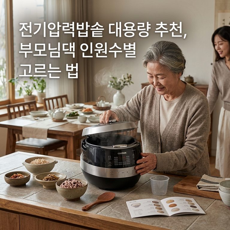추석선물- 전기압력밥솥 대용량 추천, 부모님댁 인원수별 고르는 법