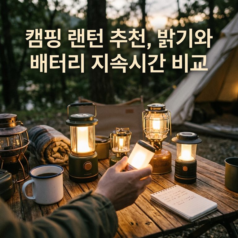 캠핑 랜턴 추천, 밝기와 배터리 지속시간 비교
