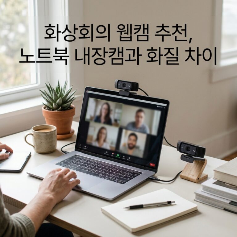 화상회의 웹캠 추천, 노트북 내장캠과 화질 차이